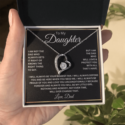 Daughter Gift from Dad – Forever Love CZ Heart Necklace