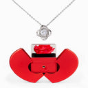 Love Knot Necklace and Red Heart Rose Box Gift Set