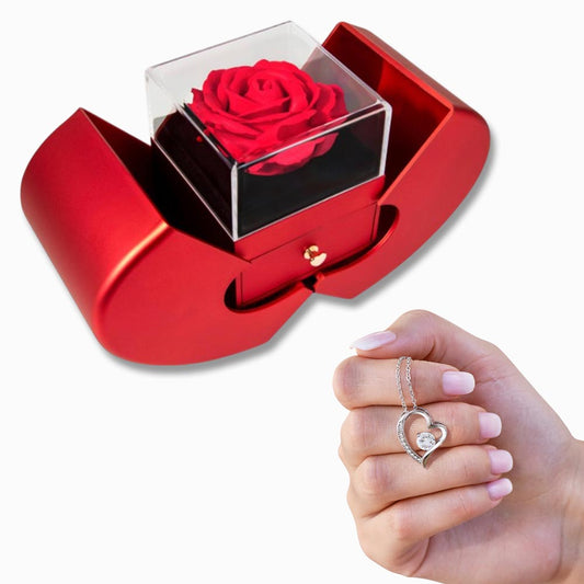 Forever Love Necklace & Eternal Rose Box Gift Set – The Ultimate Symbol of Romance